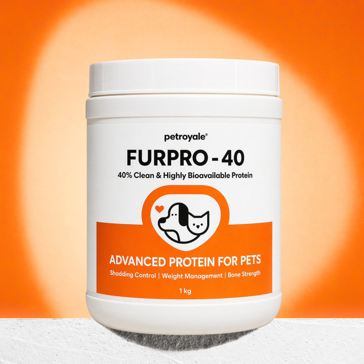 Petroyale Furpro-40 Dog Protein Powder Supplement - Dog Skin & Coat + Hair Fall Control Supplement- Omega 3 6 9 for Dogs & Cats - Dogs Muscle & Weight Gain Powder - Growth Food - Fish Flavor