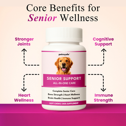 Petroyale Senior Dog Supplements for joint mobility, brain, heart, eye and immune health support