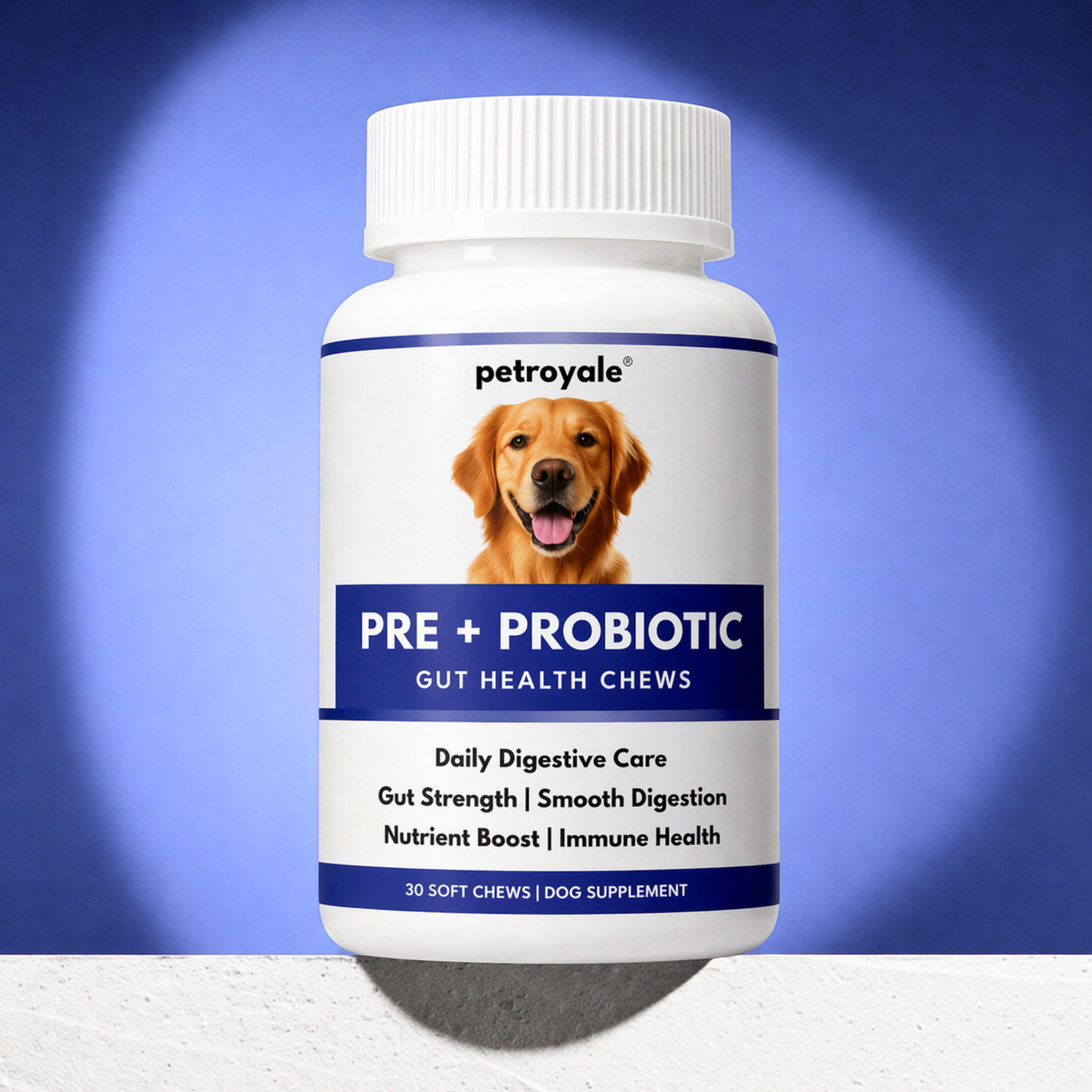 Petroyale Pre and Probiotic Chews for Dogs for gut health, digestion, diarrhea relief and immune support