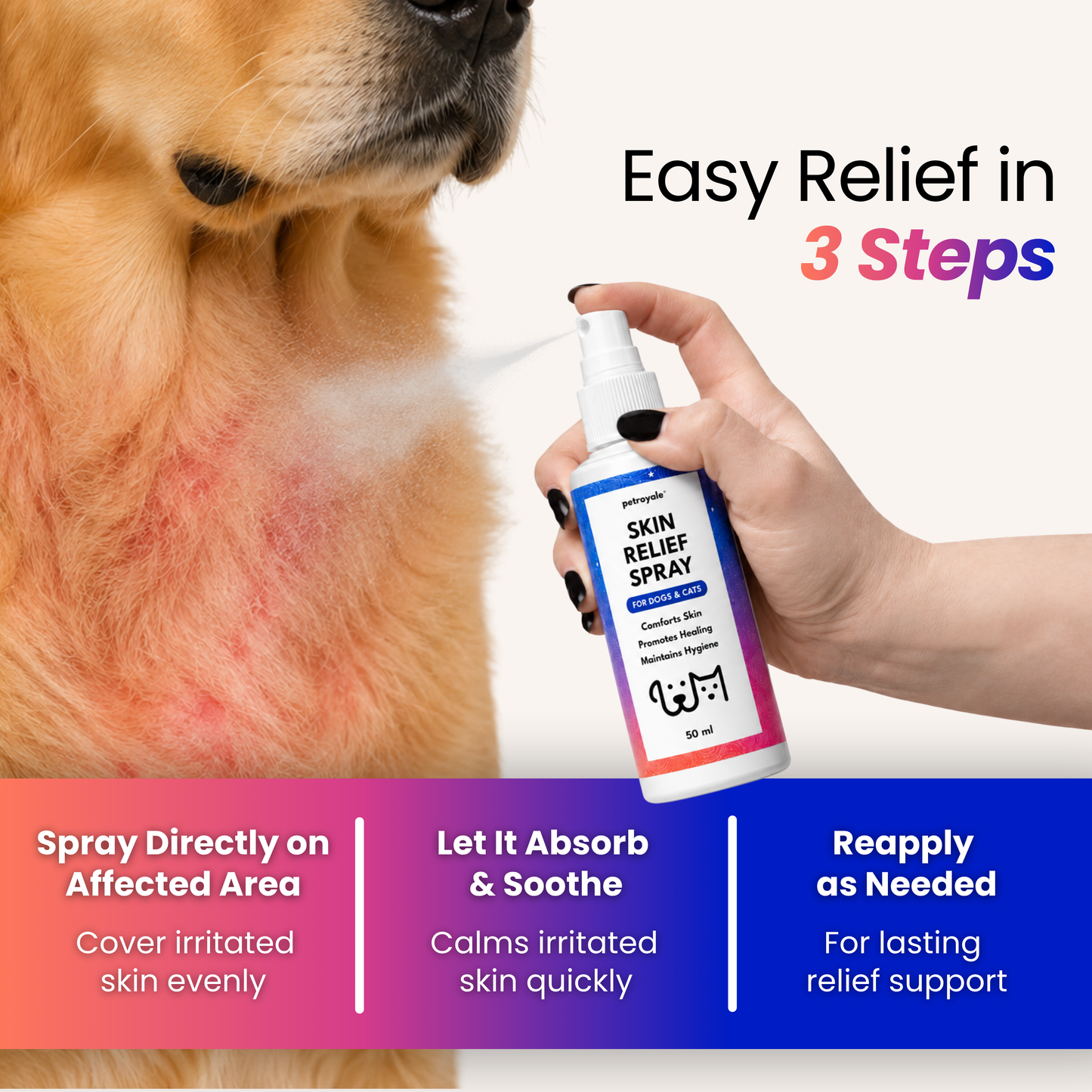Skin Relief Spray for Dogs & Cats
