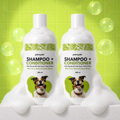 Petroyale 2-in-1 Dog Shampoo & Conditioner – Anti-Itch, Anti-Fungal, Tick & Flea Protection for All Dogs