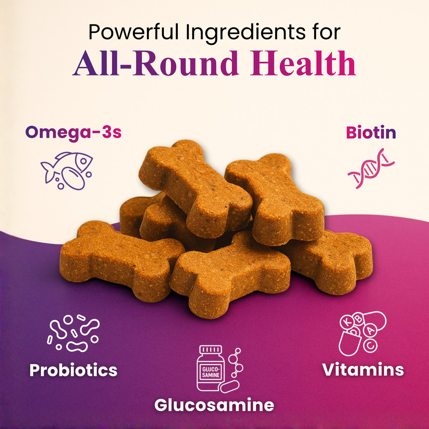 Daily One supplement for dogs formulated to support overall health, immunity, energy, and daily nutritional needs.