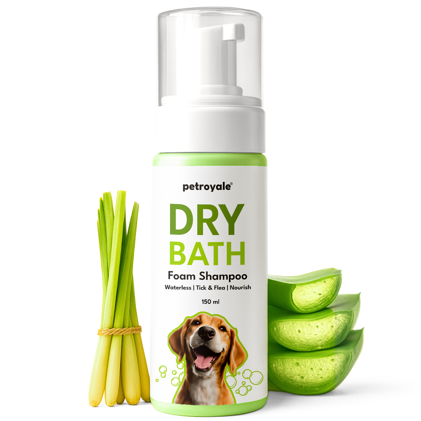 Petroyale Dry Bath Shampoo for Dogs Cleans, Freshens & Deodorizes Coat Without Water