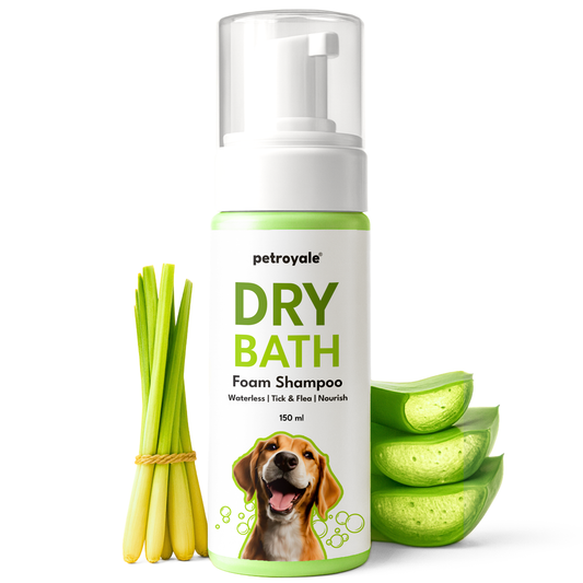 Petroyale Dry Bath Shampoo for Dogs Cleans, Freshens & Deodorizes Coat Without Water