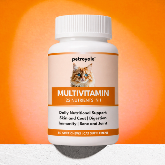Petroyale Multivitamin Chews for Cats - Cat Multivitamin Tablets - Cat Health Supplement - Daily Supplements for Cats - for Growth, Energy, Strength, Fur & Immunity - 50 chew