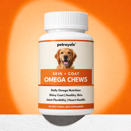 Petroyale Omega Chews - Dog Supplement for Skin and Coat - Omega 3 6 9 for Dogs - Skin and Coats Chews for Dog's for Reduced Shedding, Healthy Skin, Shiny Dog's Coat 