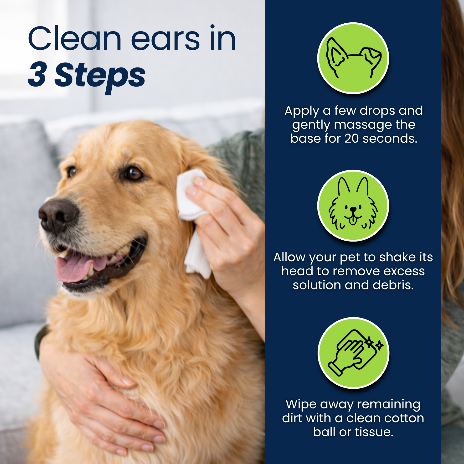 Petroyale Ear Cleanser for Dogs Helps Remove Wax, Dirt & Odor for Healthy Clean Ears