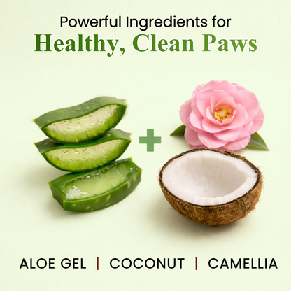 Paw Cleanser for dogs and cats, designed to gently clean paws, remove dirt and debris, and support paw hygiene.