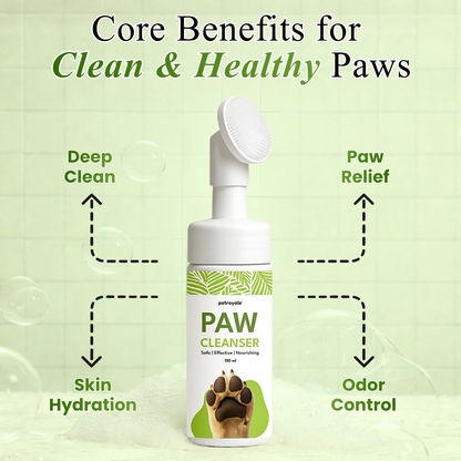 Paw Cleanser for dogs and cats, designed to gently clean paws, remove dirt and debris, and support paw hygiene.